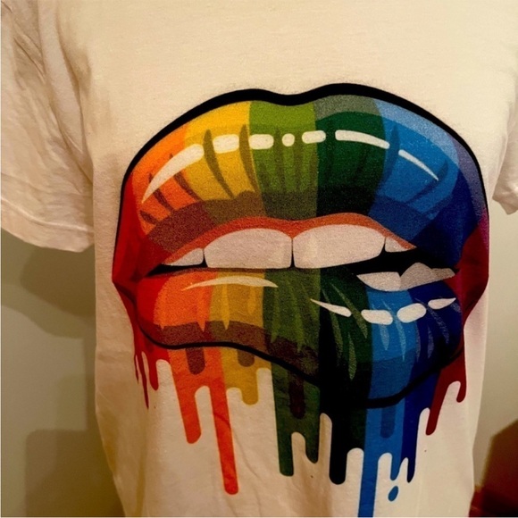 😍American Apparel Colorful Graphic Tee Short Sleeve NWOT - Picture 2 of 3